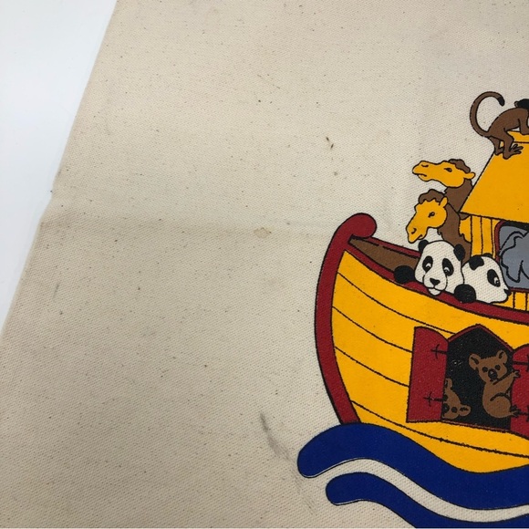 VINTAGE Noah’s Ark Bag Weekend Canvas straight status 0960 Christian book tote - Picture 5 of 10